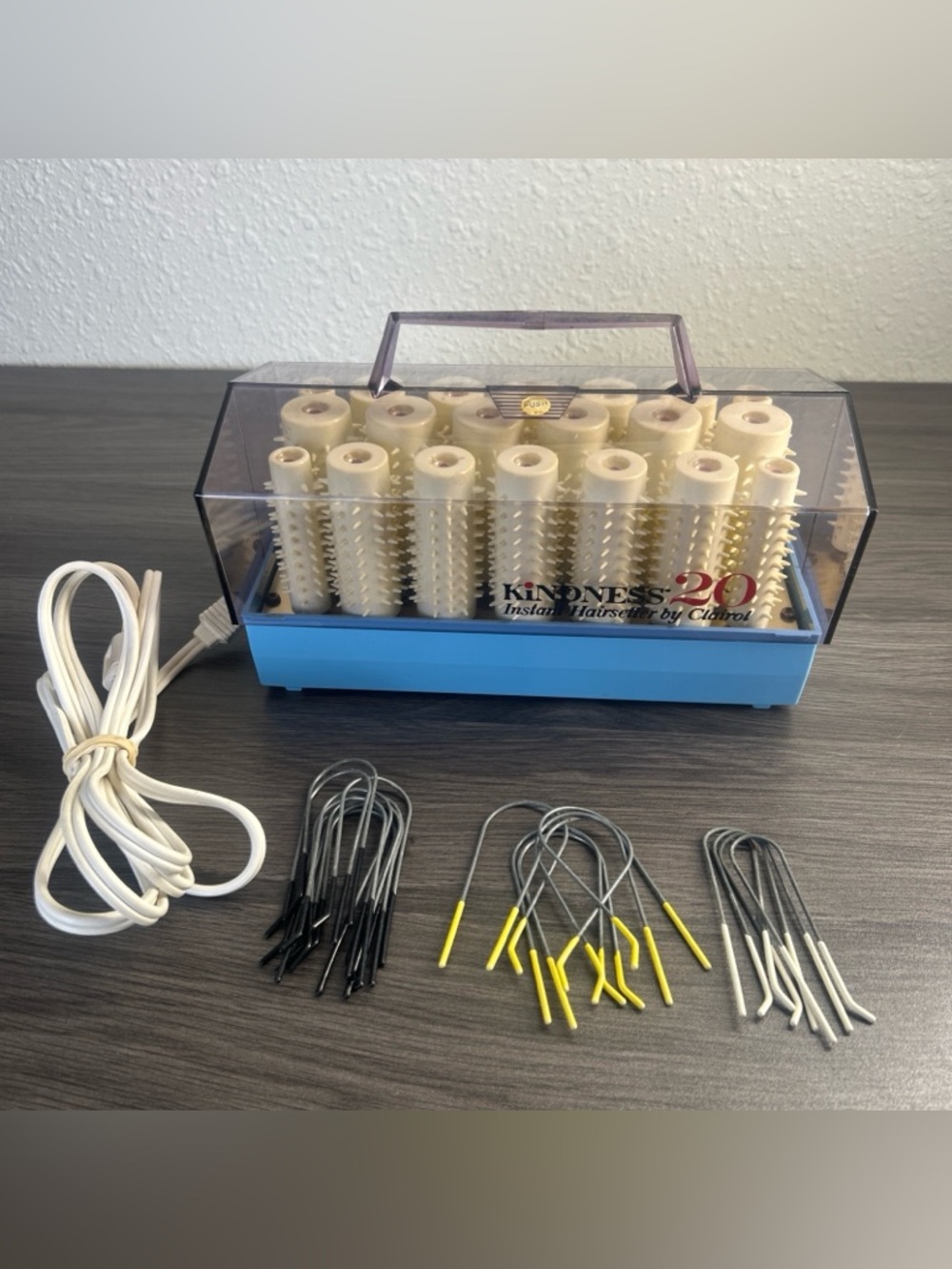 VINTAGE CLAIROL KINDNESS 20 HAIRSETTER HOT ROLLERS CURLERS MODEL 761 DENMARK